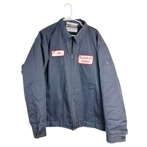 Vintage ARAMARK Mens Work Jacket Jim Tazewell Co Asphalt Quilted Lined 1XLL
